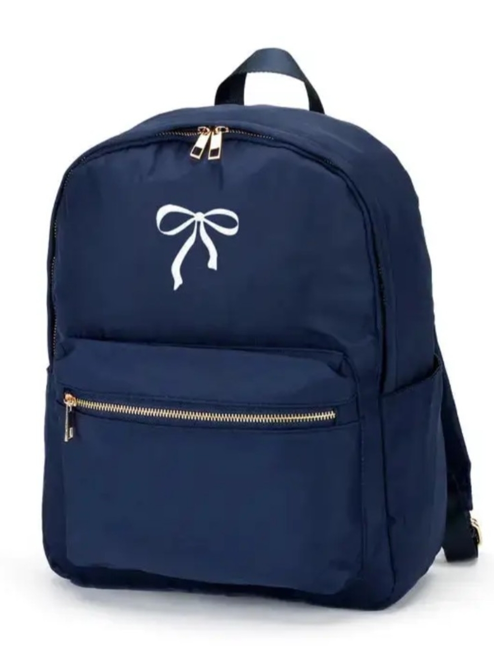 Navy Embroidered Bow Everyday Backpack